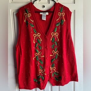 Christmas Holiday Vest Women’s 2X Victoria Jones